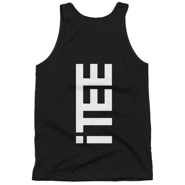 Black Itee Vertical Logo Back Fine Jersey Tank Top Unisex Itee