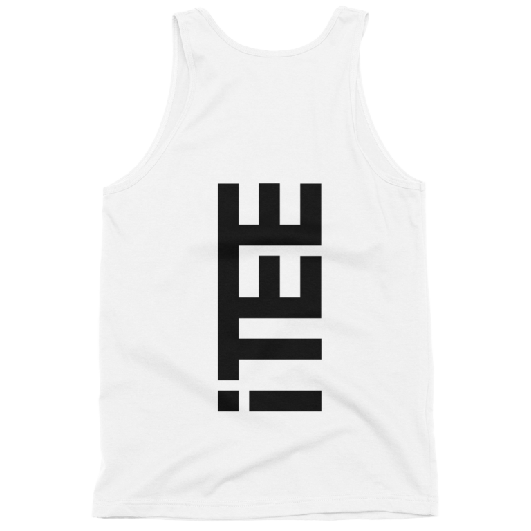 White Itee Vertical Logo Back Fine Jersey Tank Top Unisex Itee